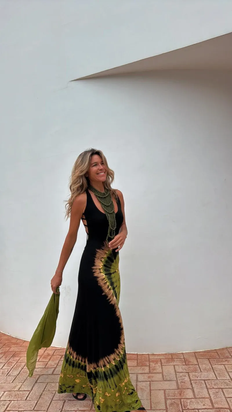 Naomi Spiral Tie-Dye Maxi Dress