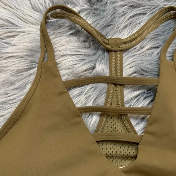 NWOT ZYIA Athletic‎ Grid Sports Bra, Olive XXXL