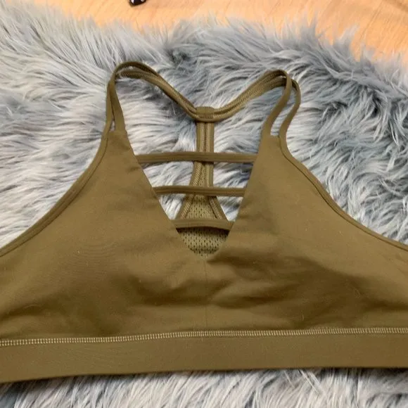NWOT ZYIA Athletic‎ Grid Sports Bra, Olive XXXL