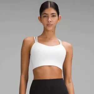 NWT Lululemon Like A Cloud Longline Ribbed Light Support Bra in White Sz 4