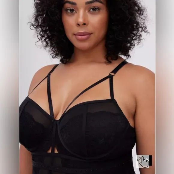 NWT Torrid Strappy Studded Lace Bodysuit