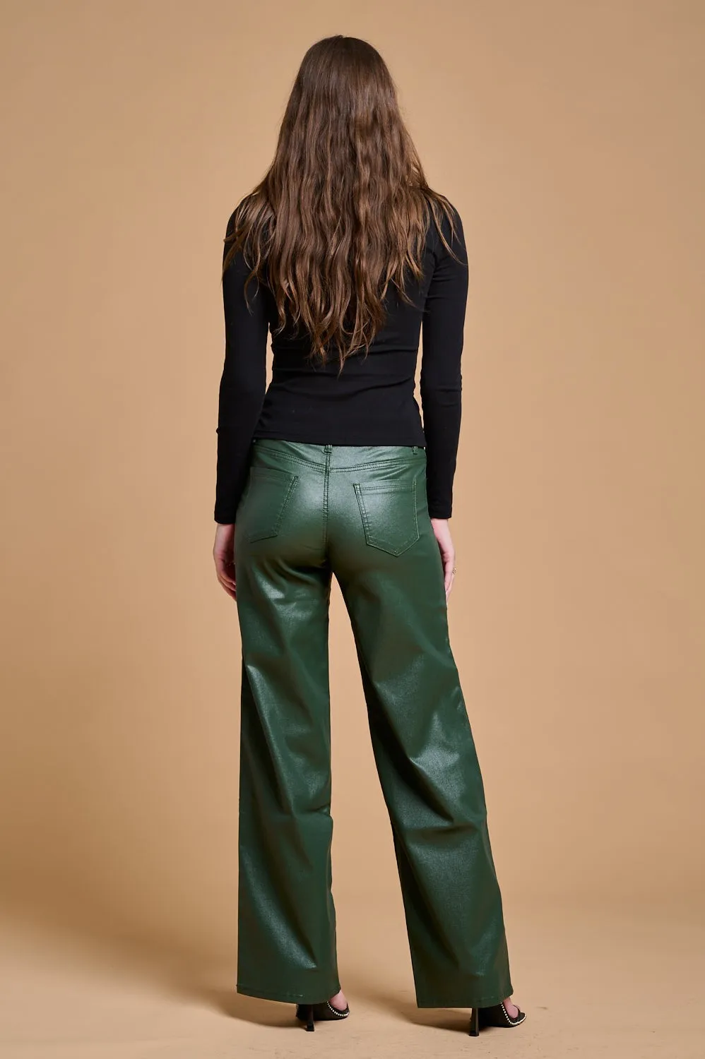 Olive Stretchy Wide Leg Jean
