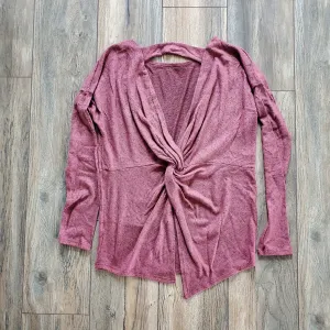 Open Back Twist Solid Knit Top