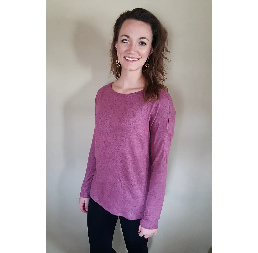 Open Back Twist Solid Knit Top