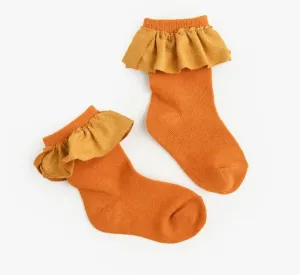 Orange Ruffle Socks  ||  Gigi & Max