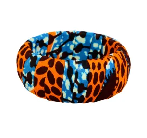 Orangedot Round Snap Thick Ankara Bangle