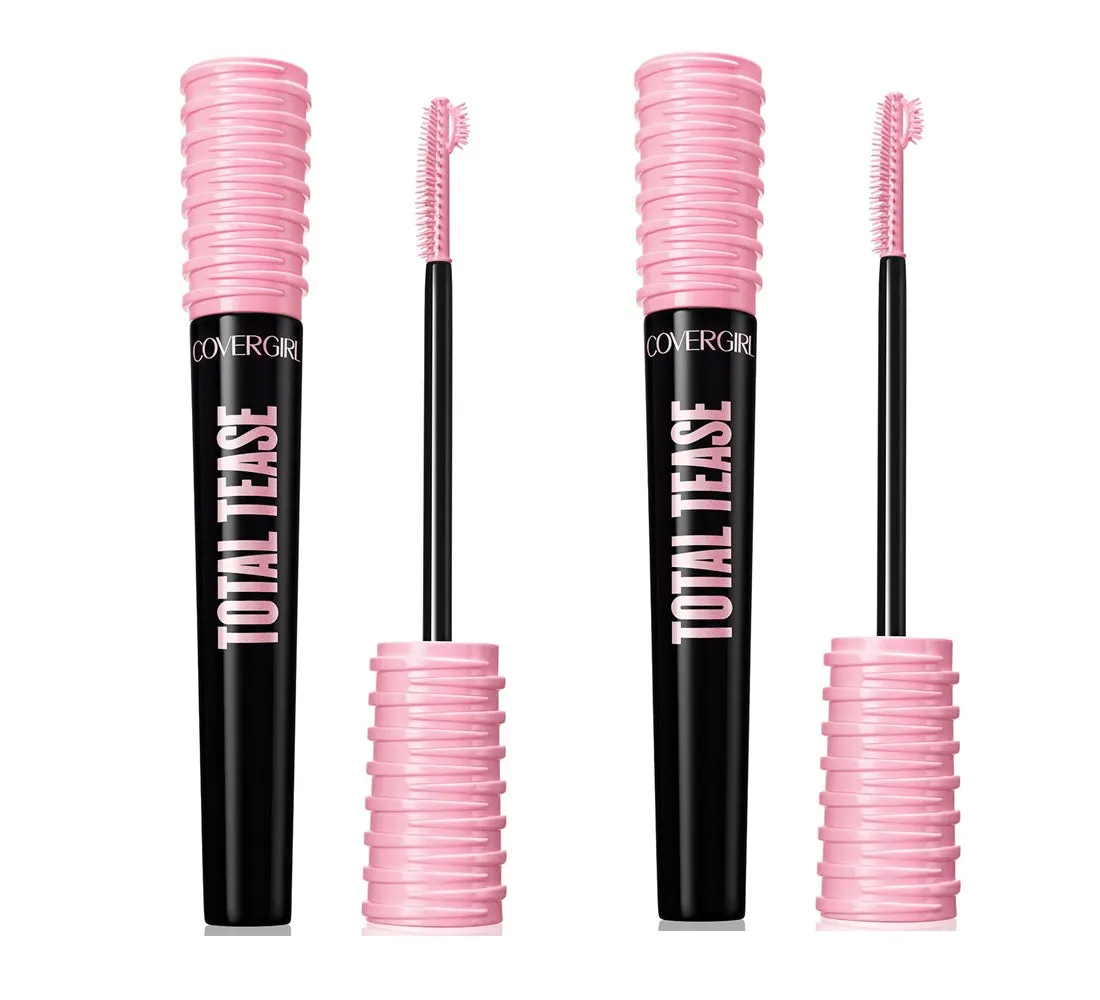 Pack of 2 CoverGirl Total Tease Waterproof Mascara, Very Black 825