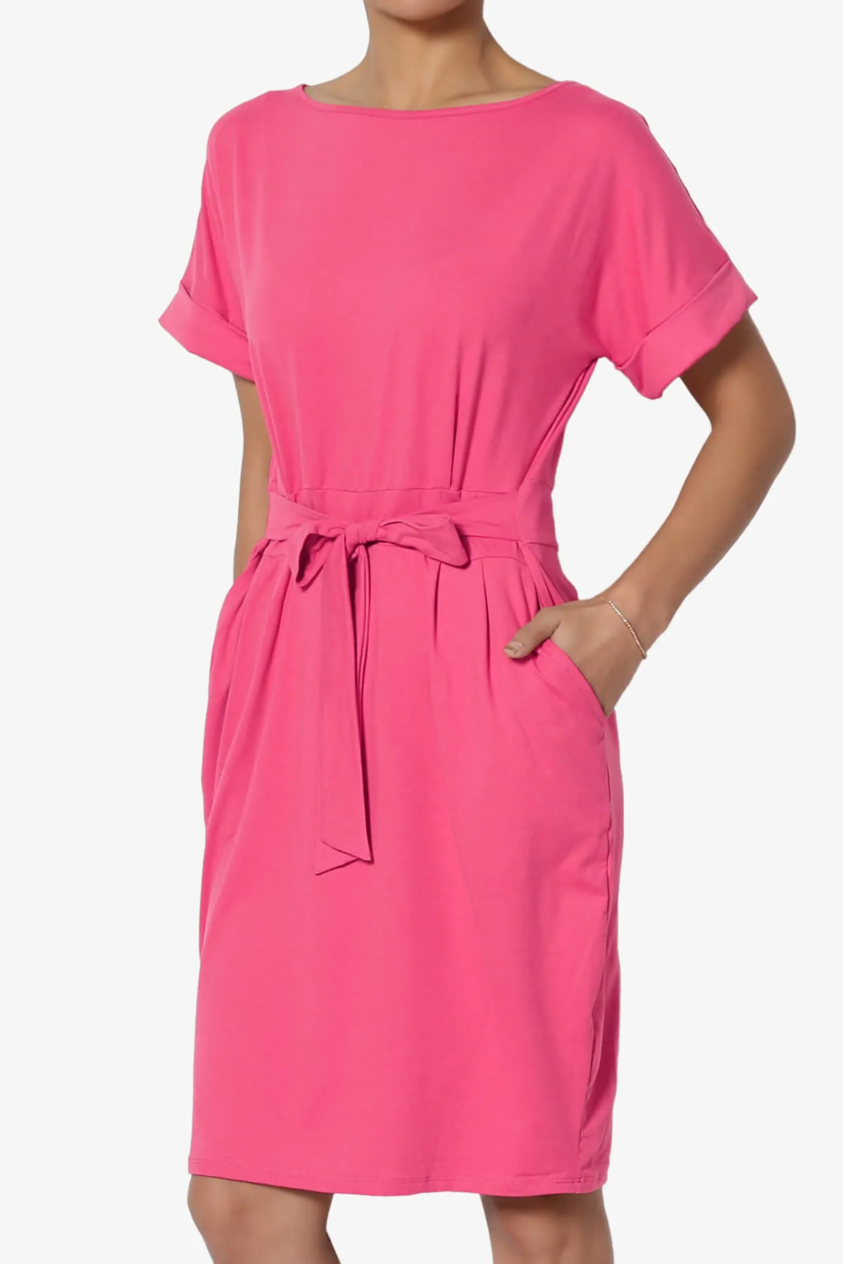Pennie Tie Waist DTY Jersey Dress