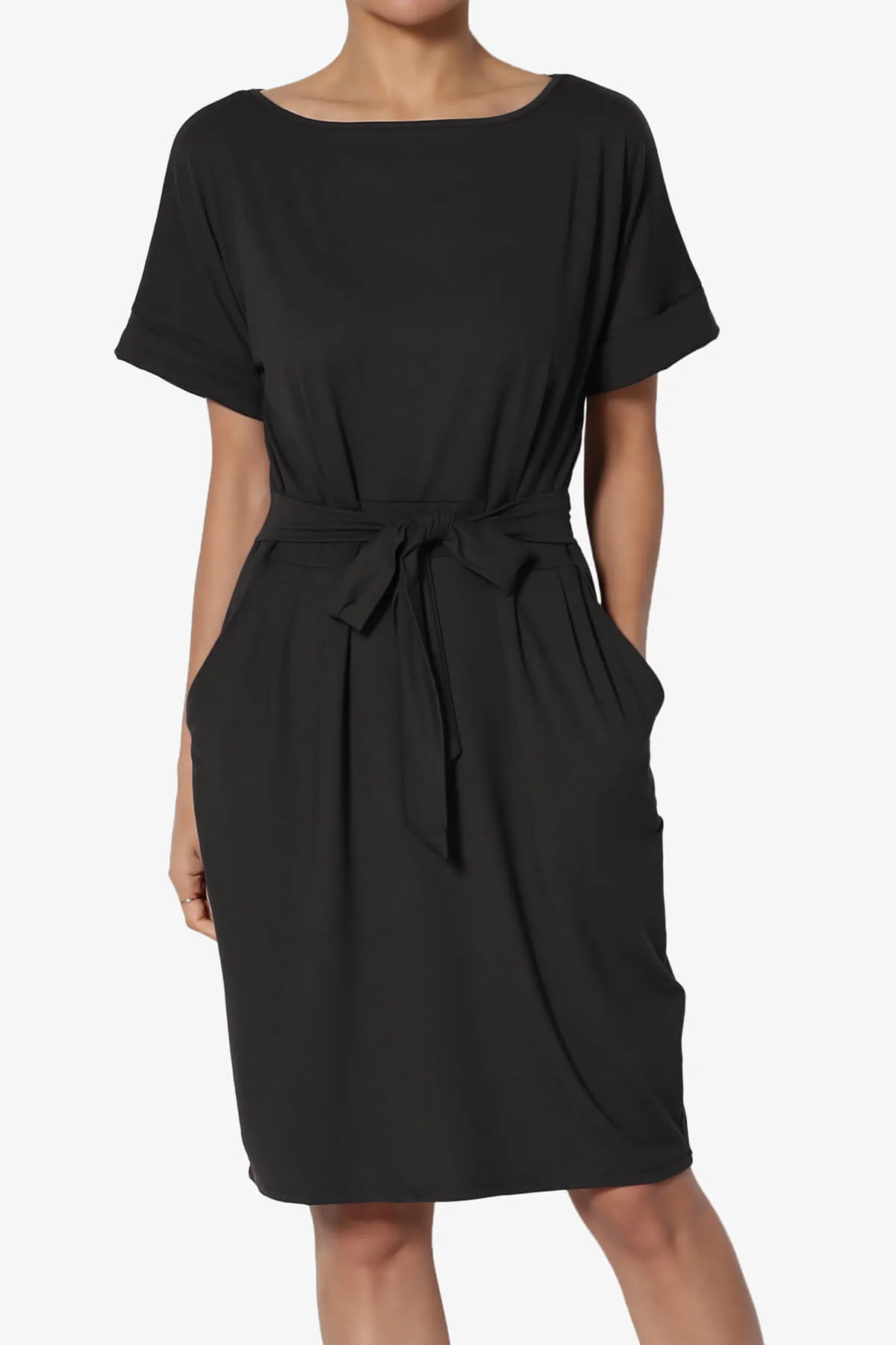 Pennie Tie Waist DTY Jersey Dress