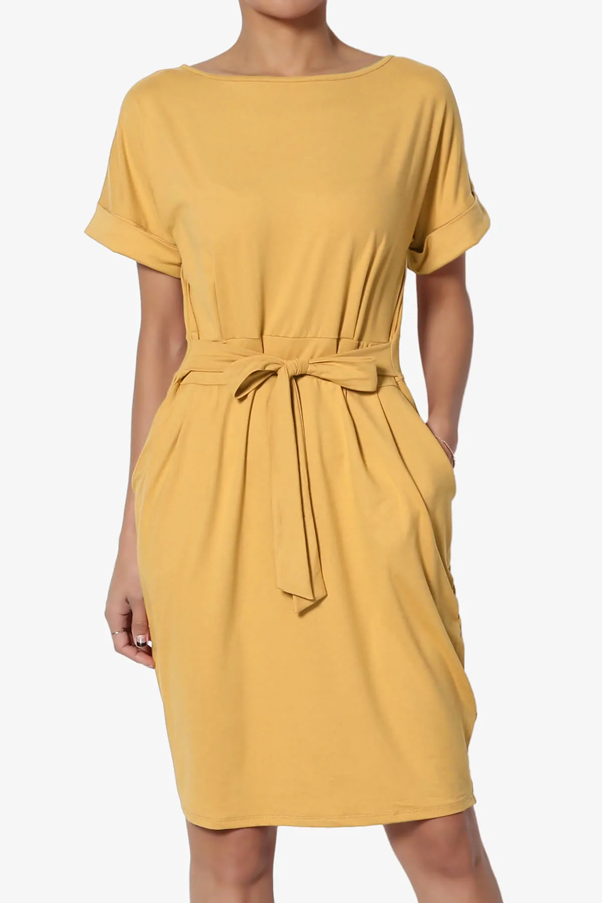 Pennie Tie Waist DTY Jersey Dress
