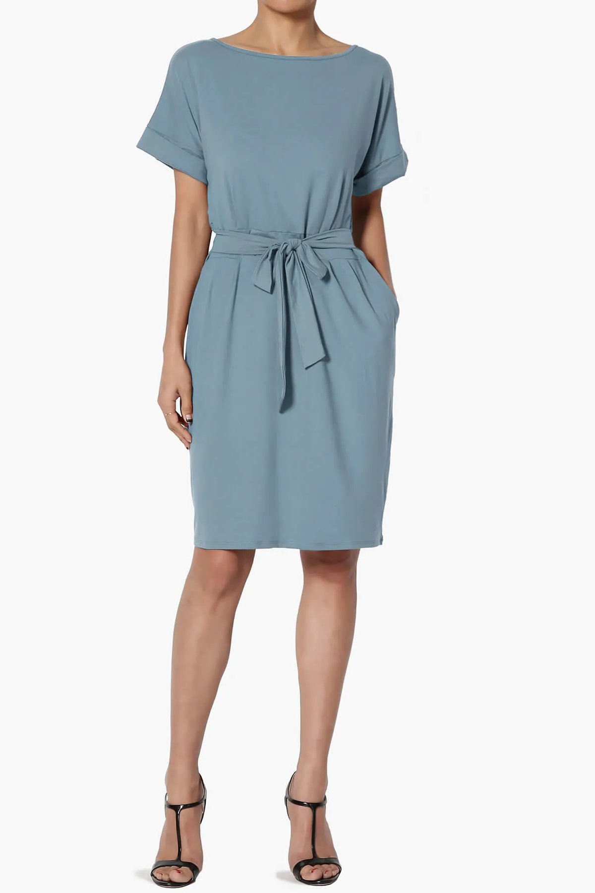 Pennie Tie Waist DTY Jersey Dress
