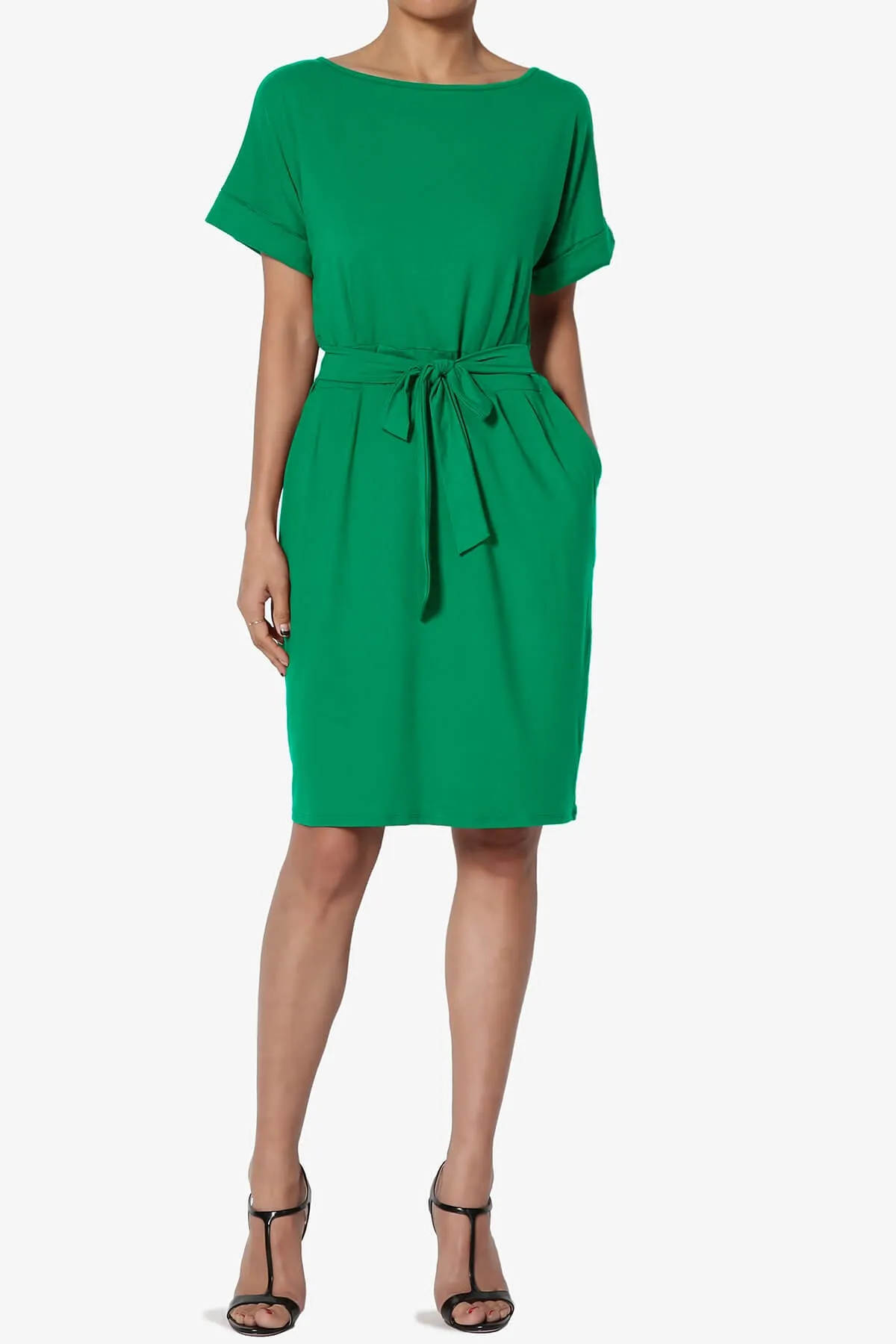 Pennie Tie Waist DTY Jersey Dress