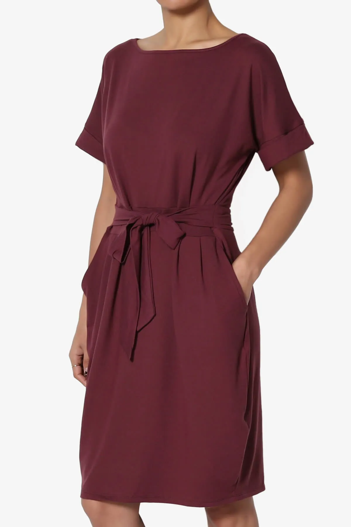 Pennie Tie Waist DTY Jersey Dress