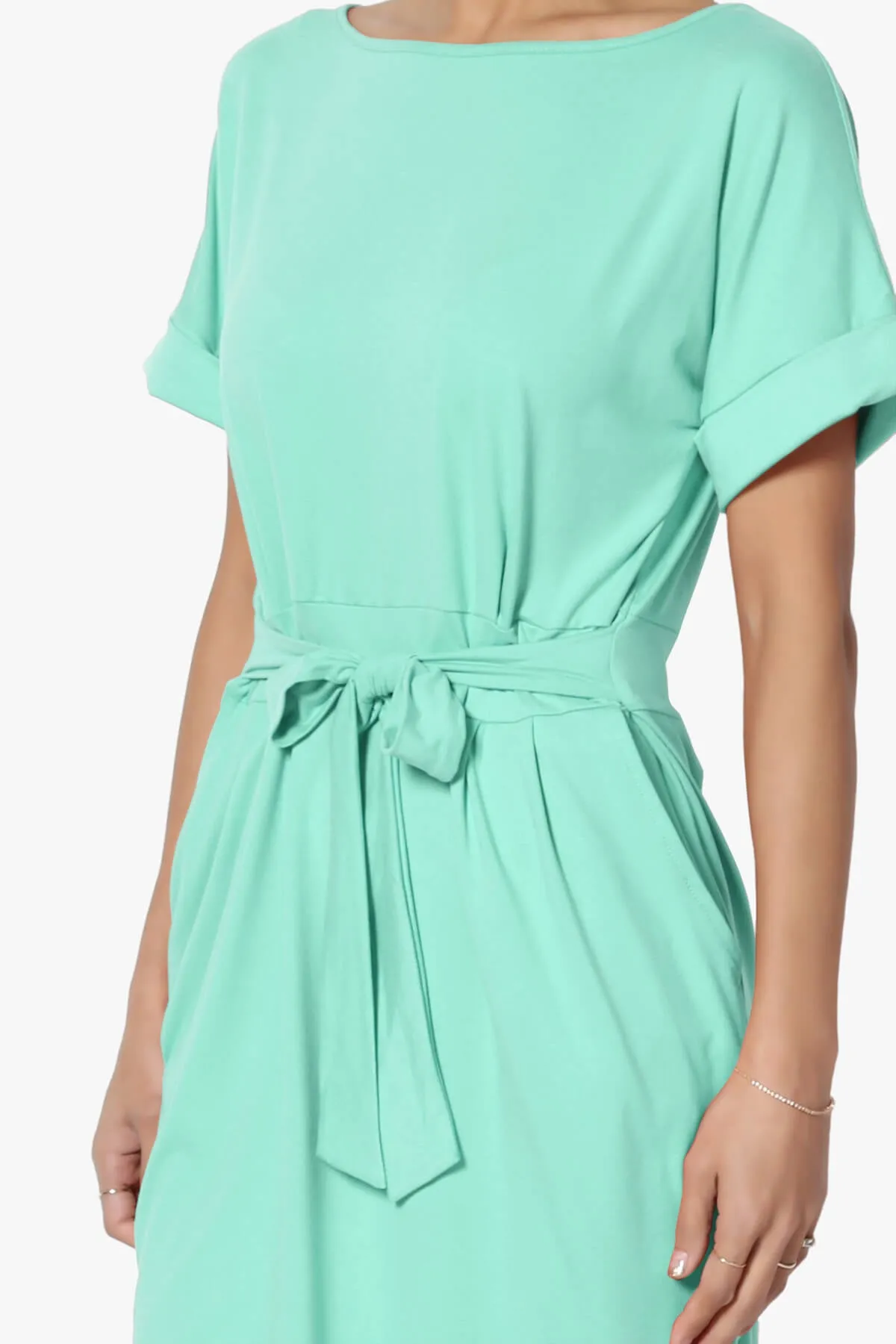 Pennie Tie Waist DTY Jersey Dress