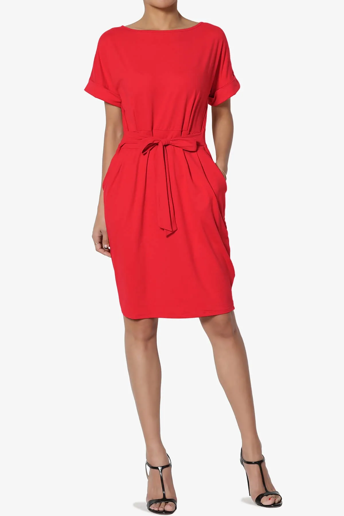 Pennie Tie Waist DTY Jersey Dress