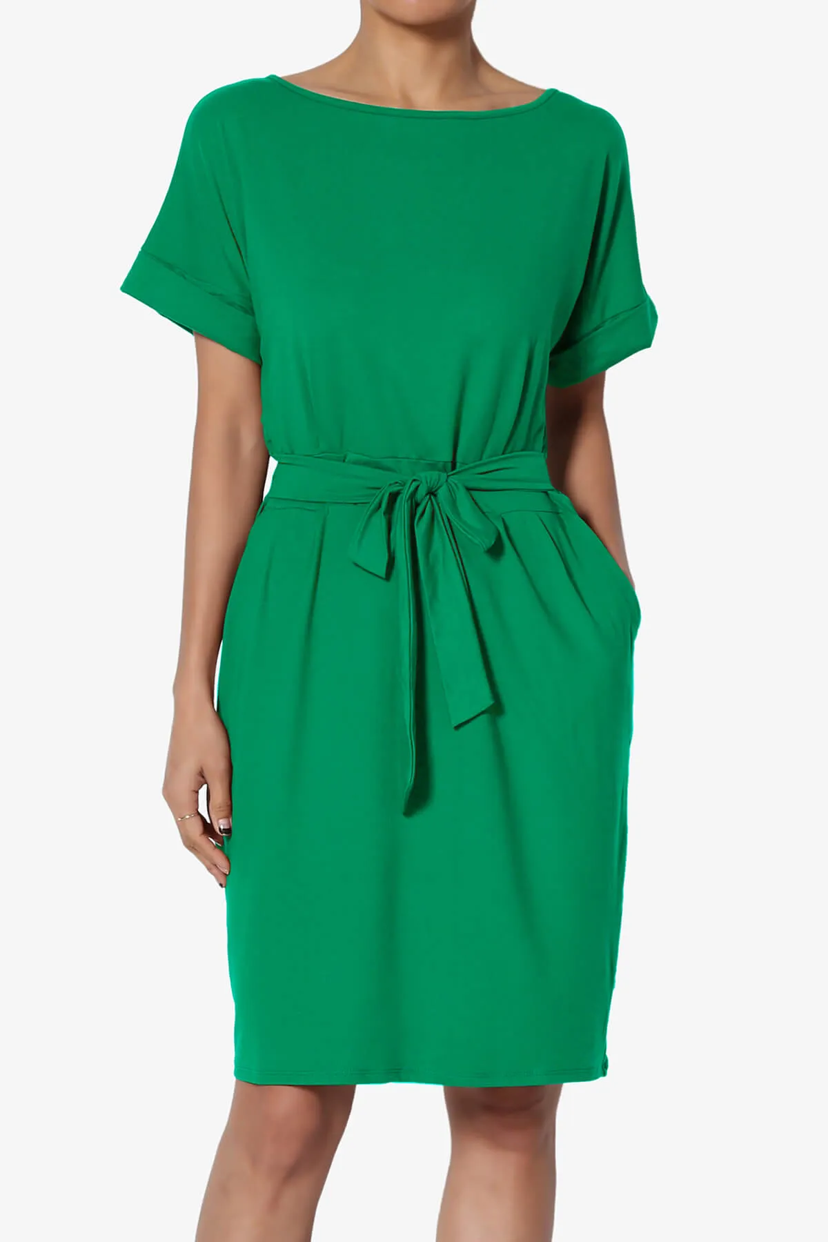 Pennie Tie Waist DTY Jersey Dress