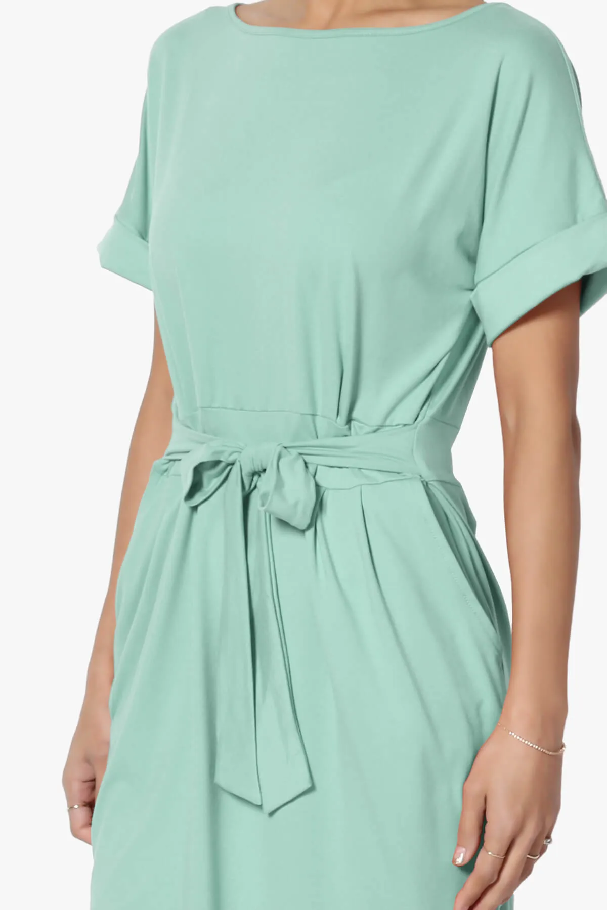 Pennie Tie Waist DTY Jersey Dress