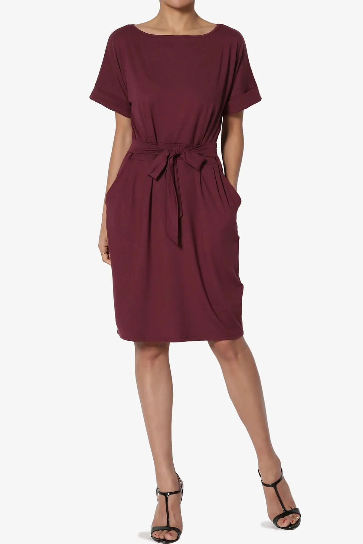 Pennie Tie Waist DTY Jersey Dress