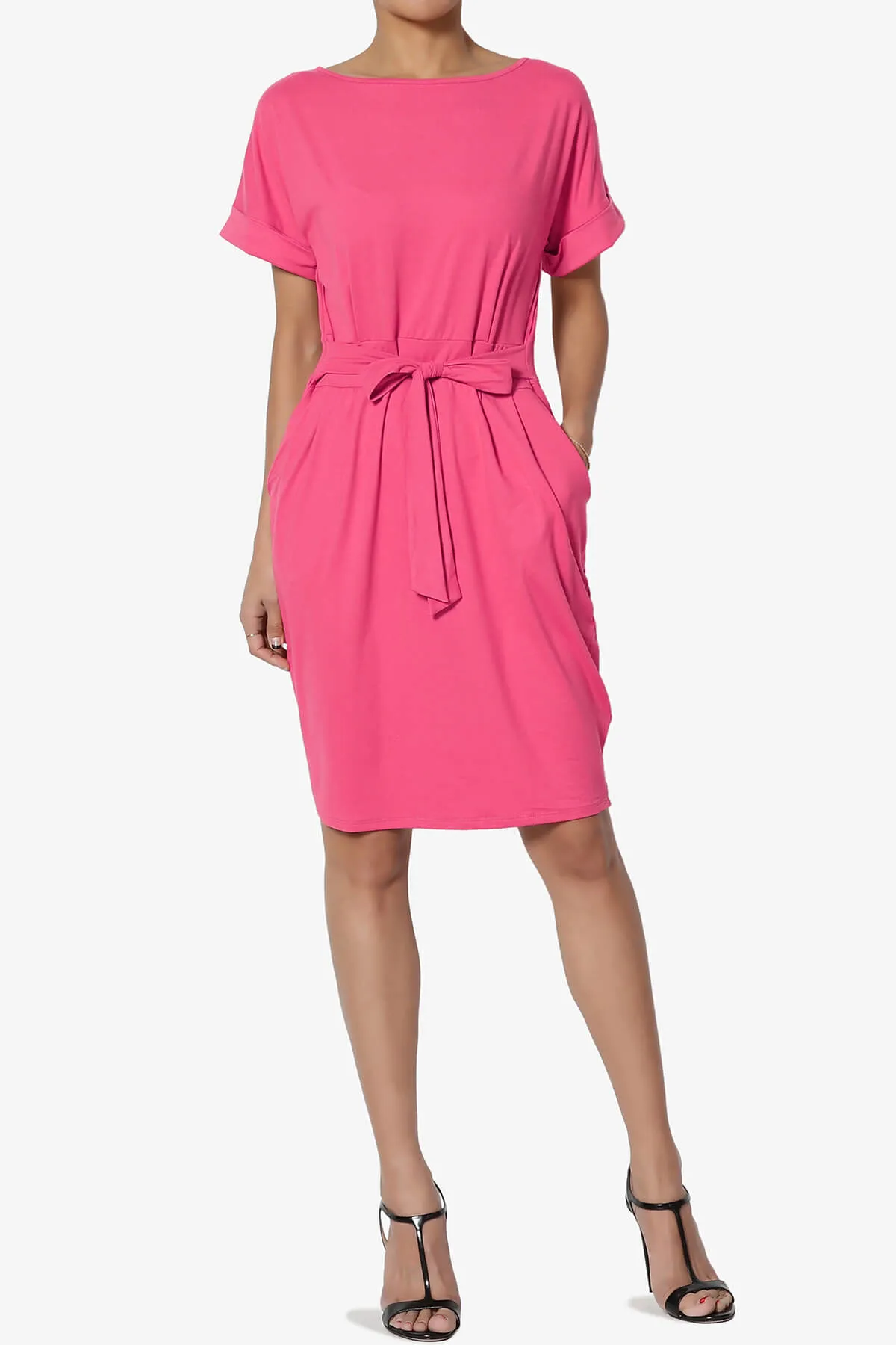 Pennie Tie Waist DTY Jersey Dress