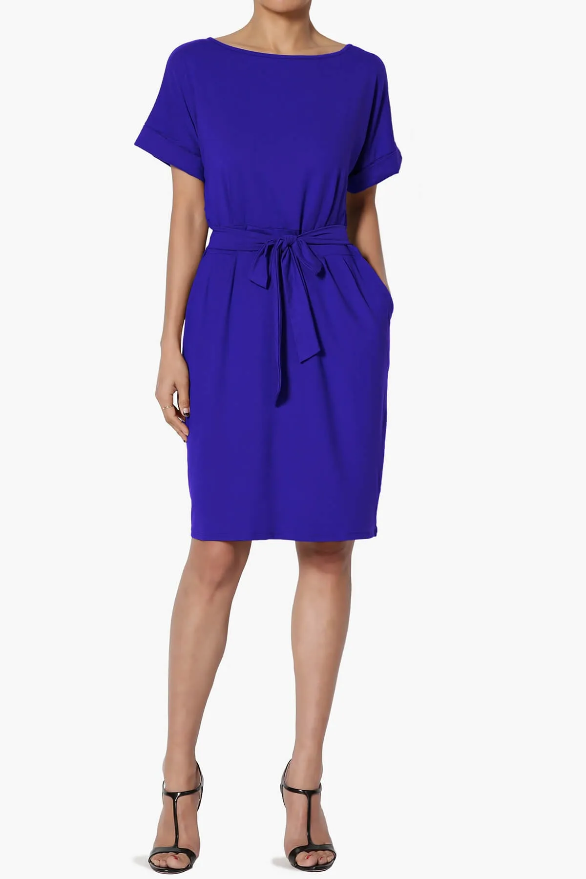 Pennie Tie Waist DTY Jersey Dress