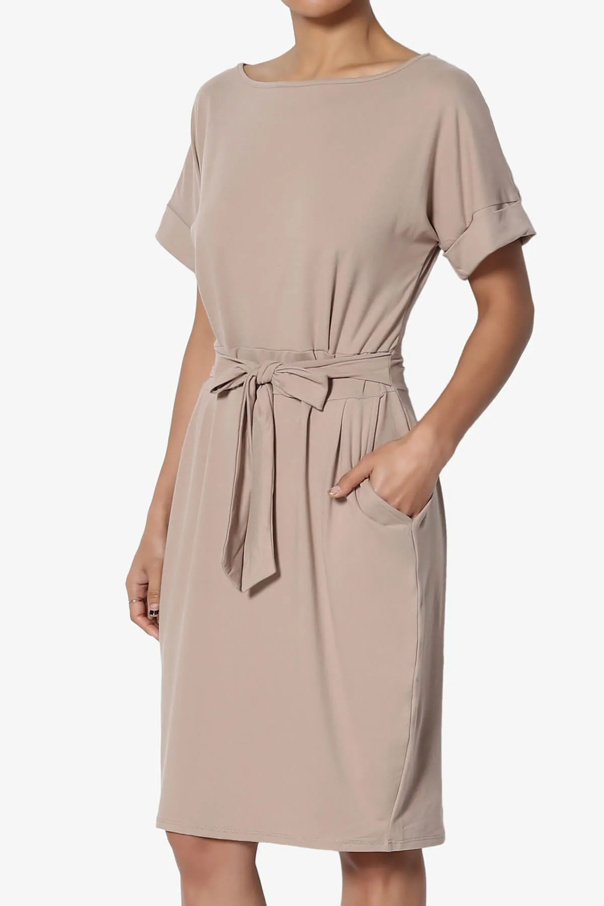 Pennie Tie Waist DTY Jersey Dress