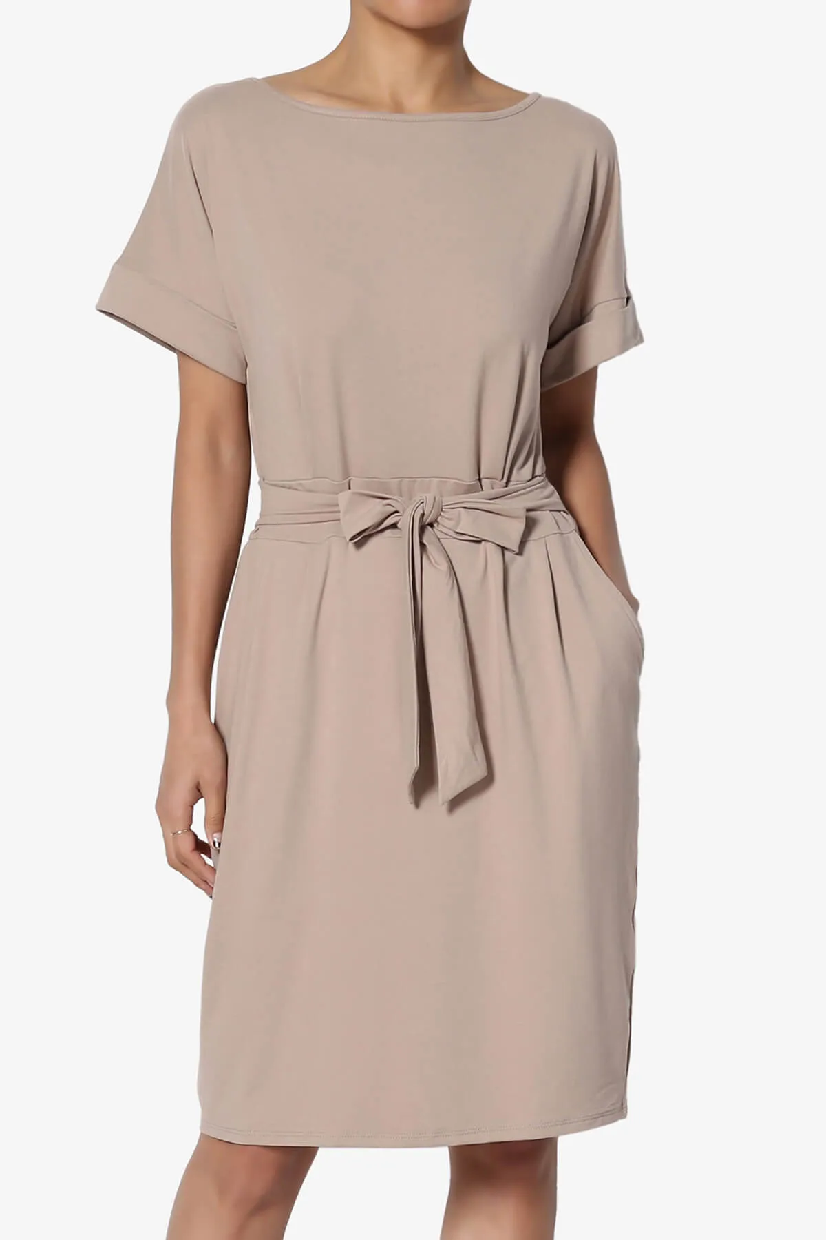 Pennie Tie Waist DTY Jersey Dress