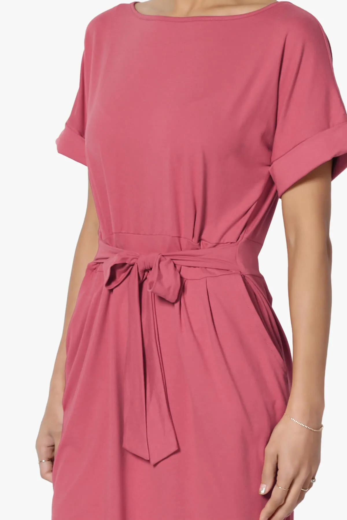 Pennie Tie Waist DTY Jersey Dress