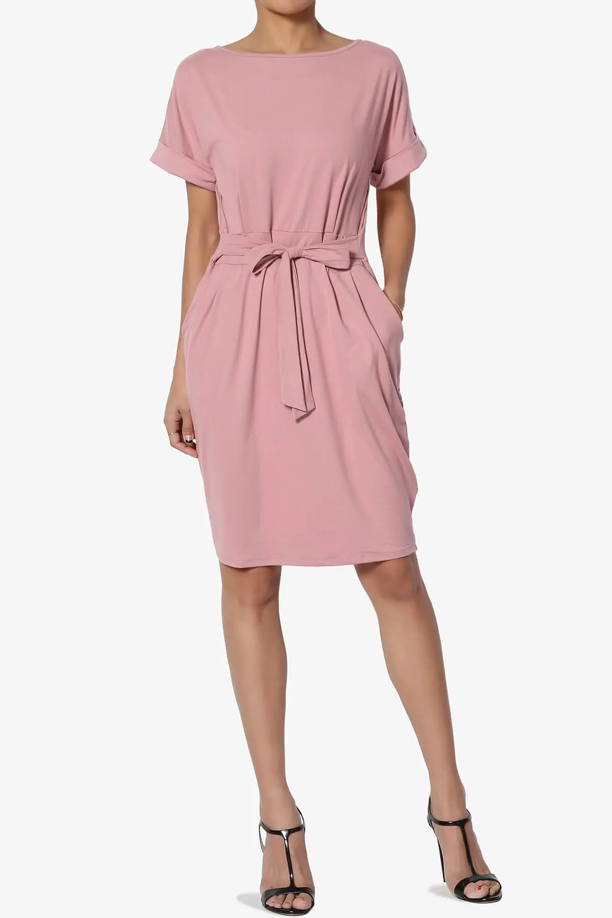 Pennie Tie Waist DTY Jersey Dress