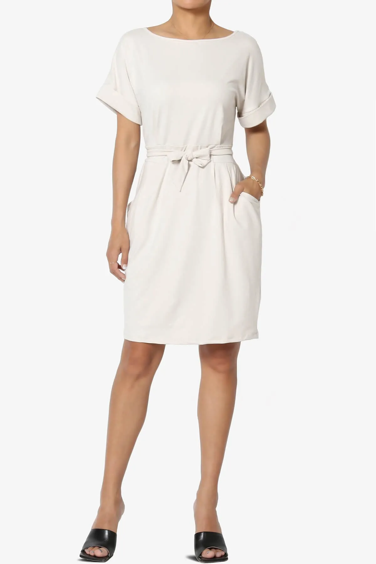 Pennie Tie Waist DTY Jersey Dress