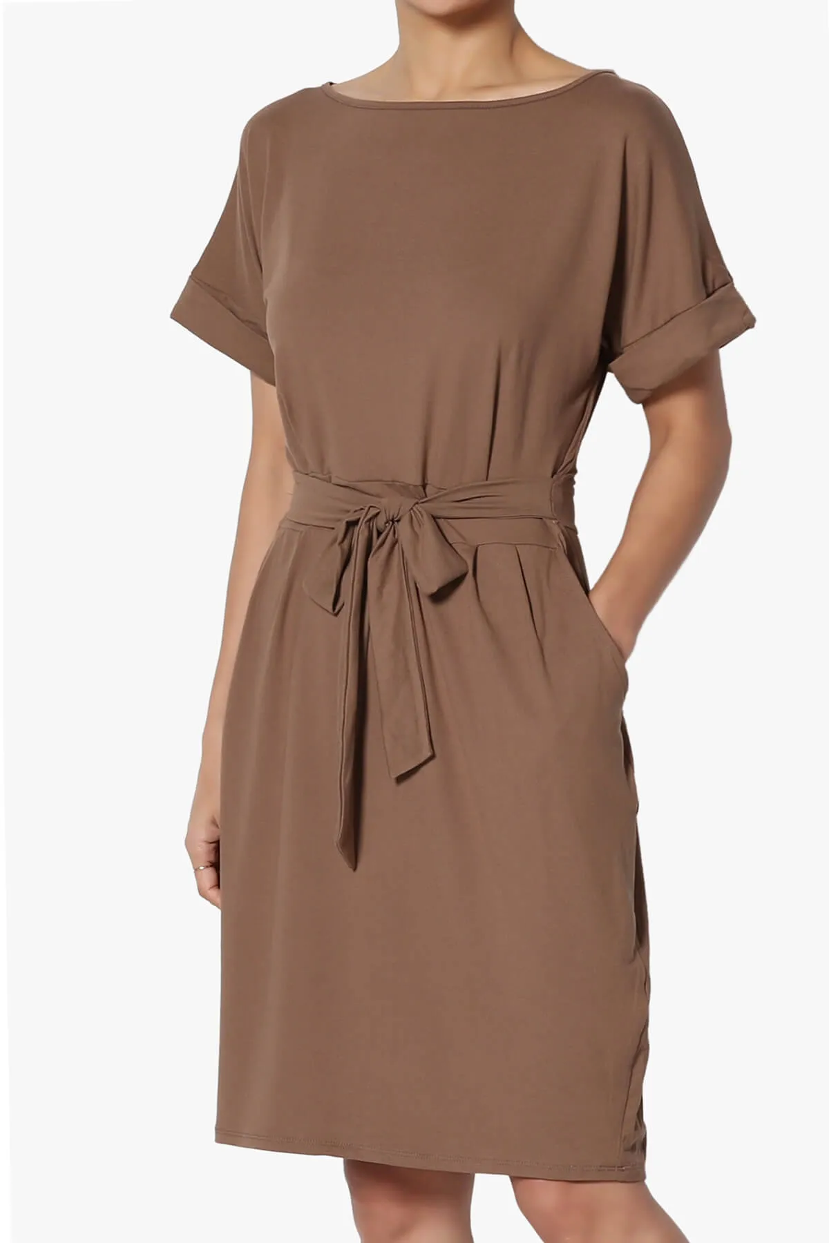 Pennie Tie Waist DTY Jersey Dress