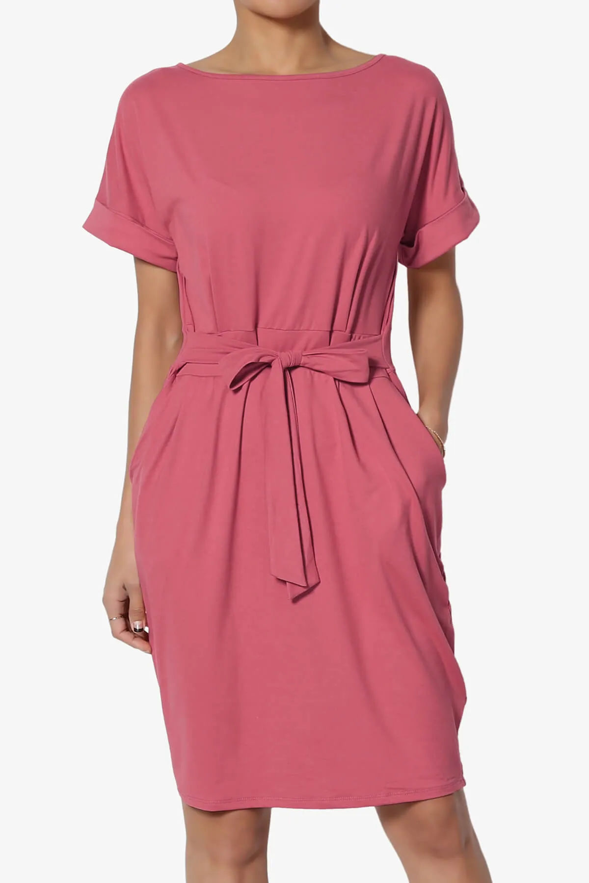 Pennie Tie Waist DTY Jersey Dress