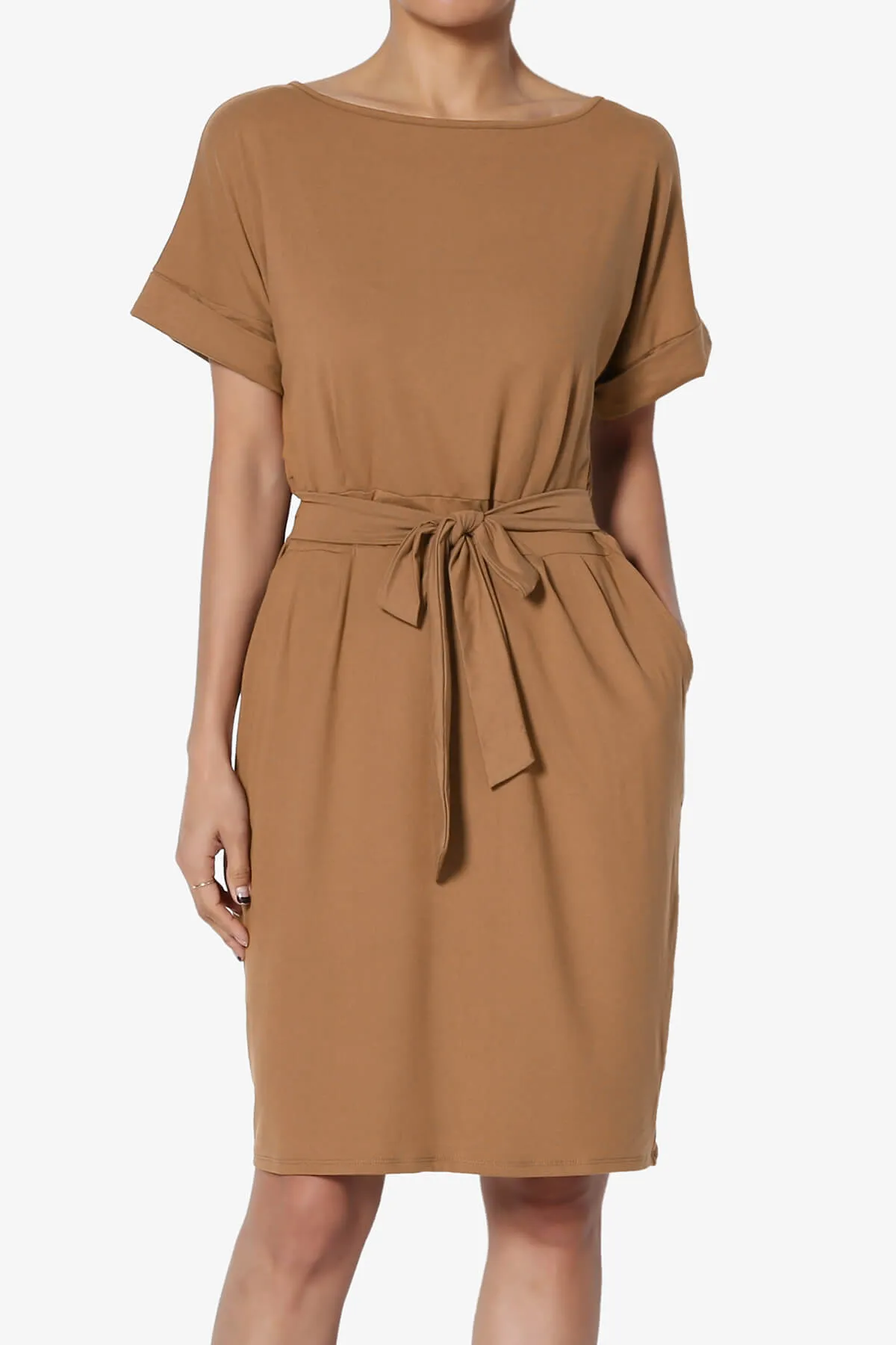 Pennie Tie Waist DTY Jersey Dress