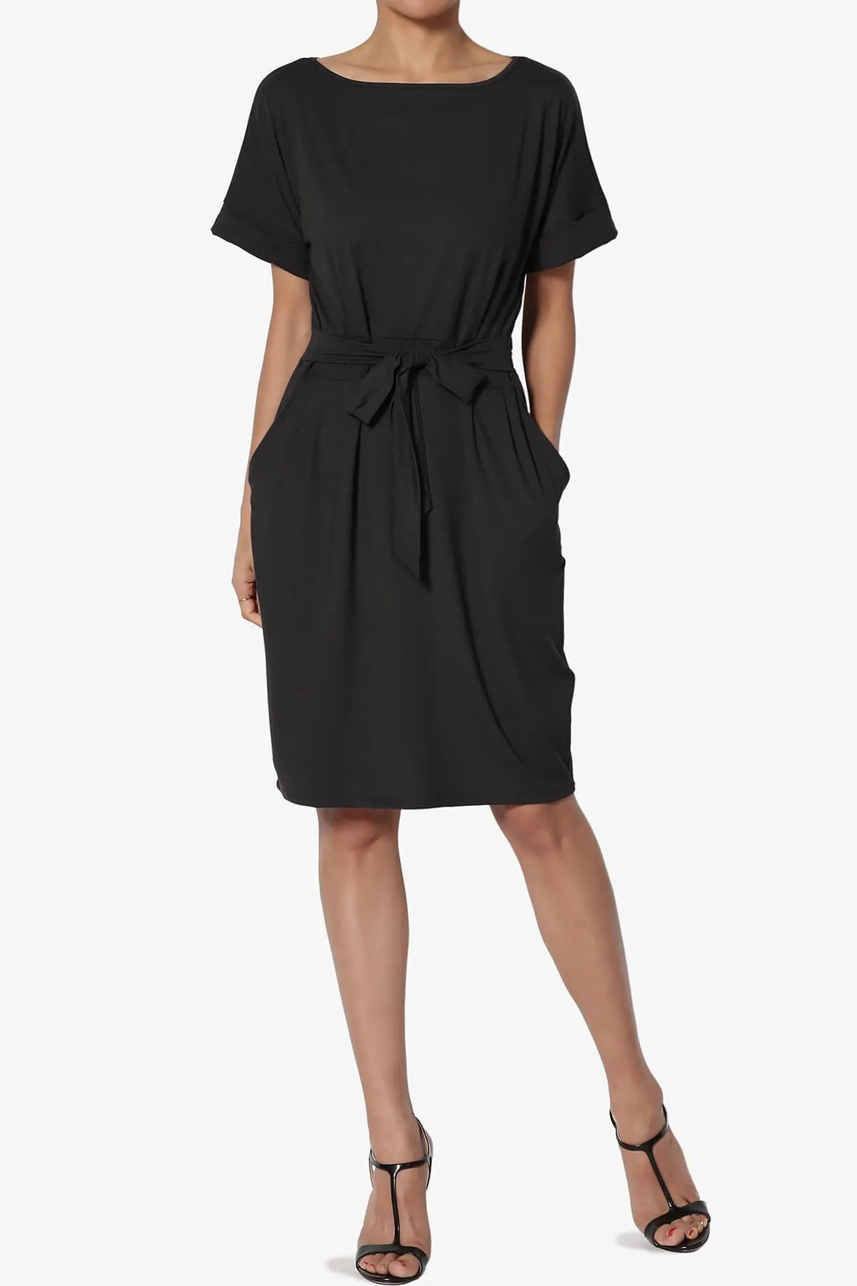 Pennie Tie Waist DTY Jersey Dress