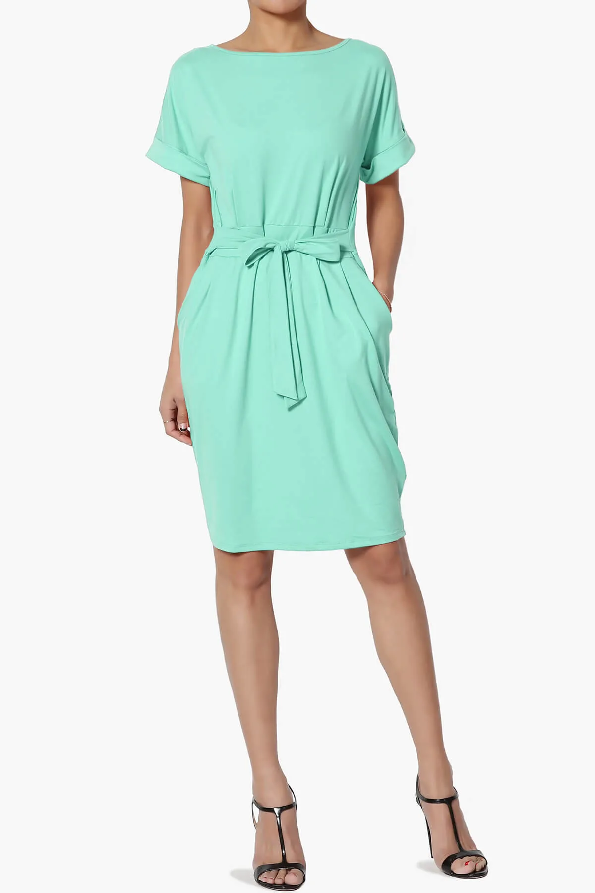 Pennie Tie Waist DTY Jersey Dress