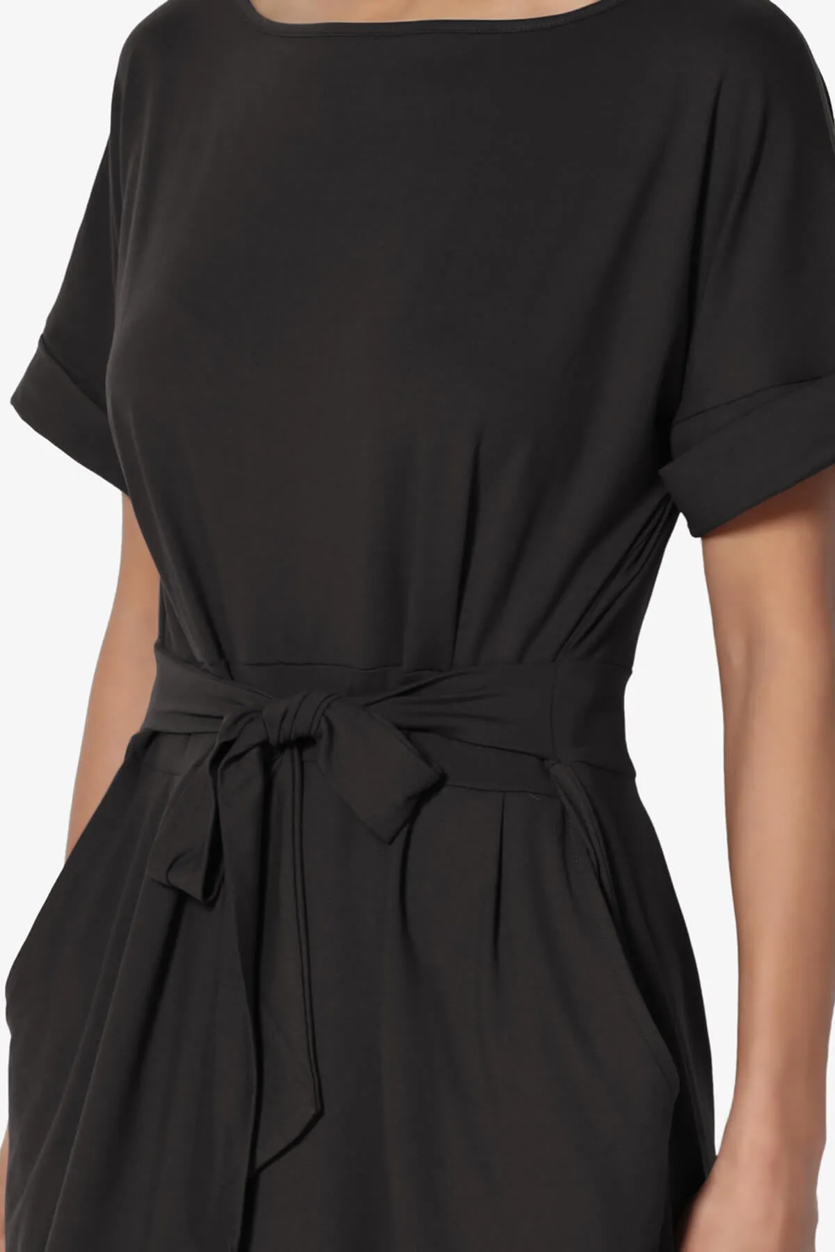 Pennie Tie Waist DTY Jersey Dress