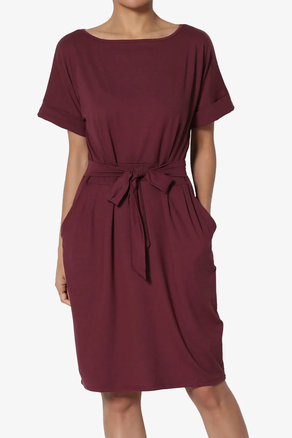 Pennie Tie Waist DTY Jersey Dress