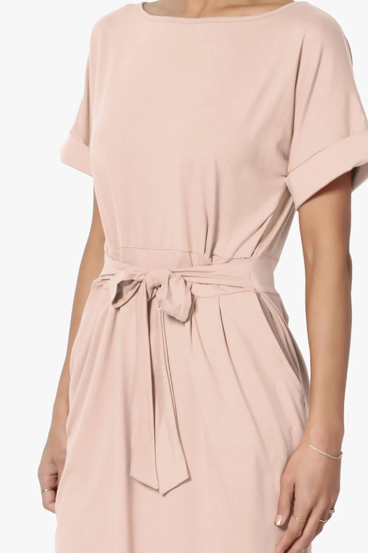 Pennie Tie Waist DTY Jersey Dress