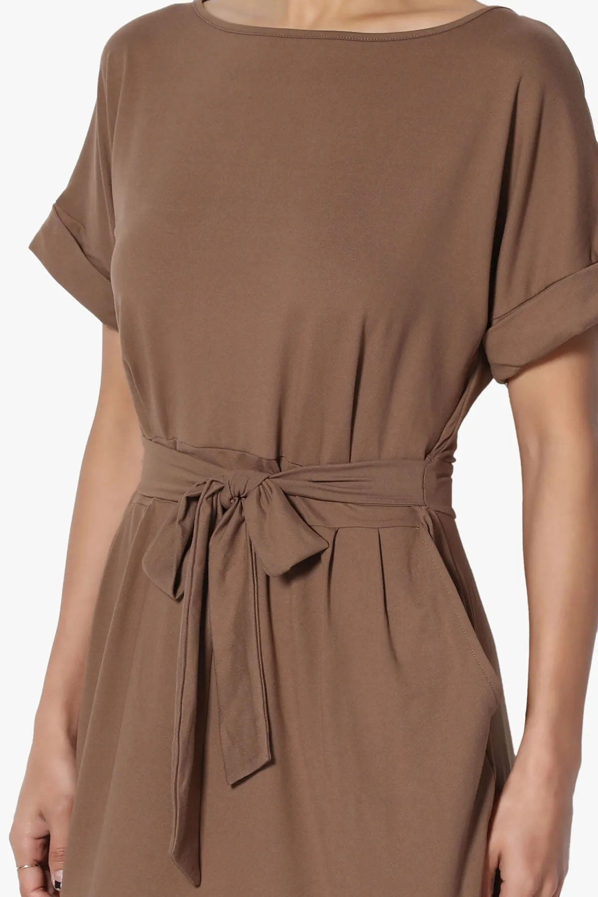 Pennie Tie Waist DTY Jersey Dress