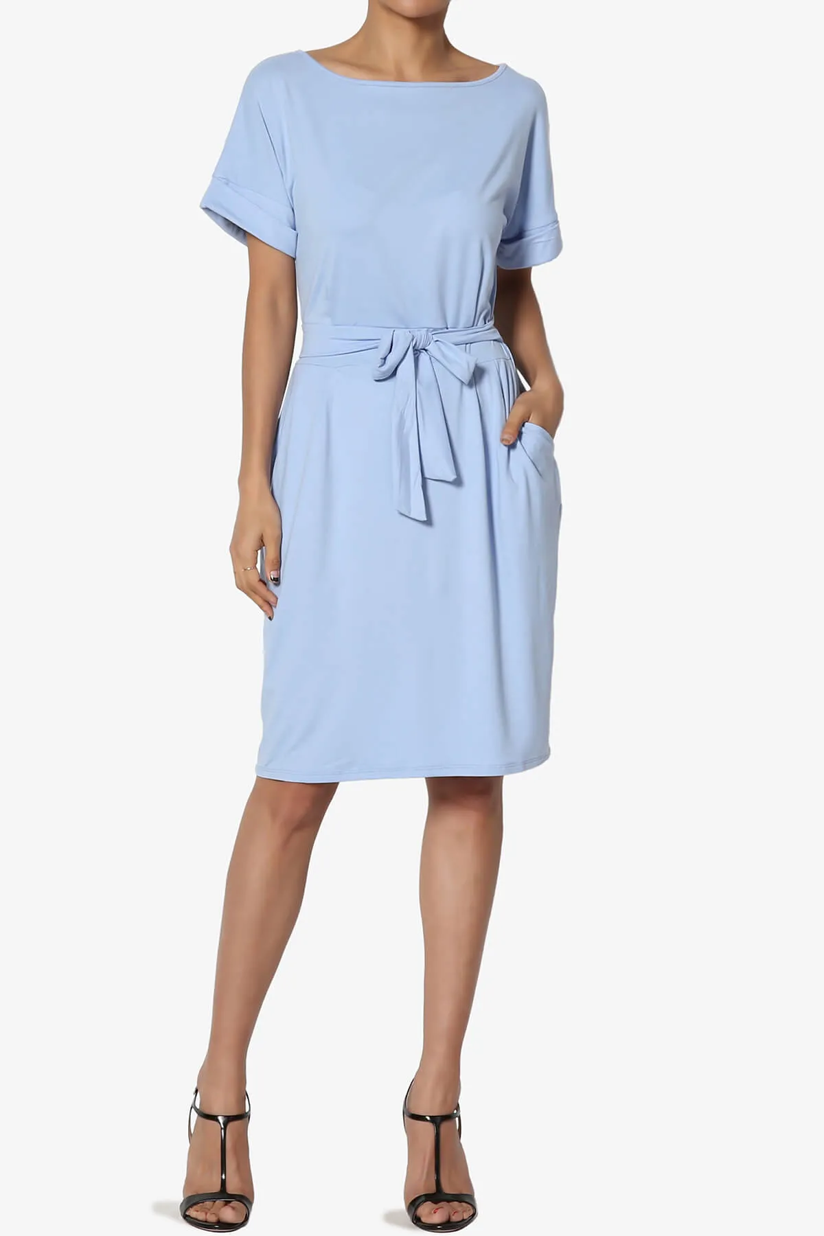Pennie Tie Waist DTY Jersey Dress