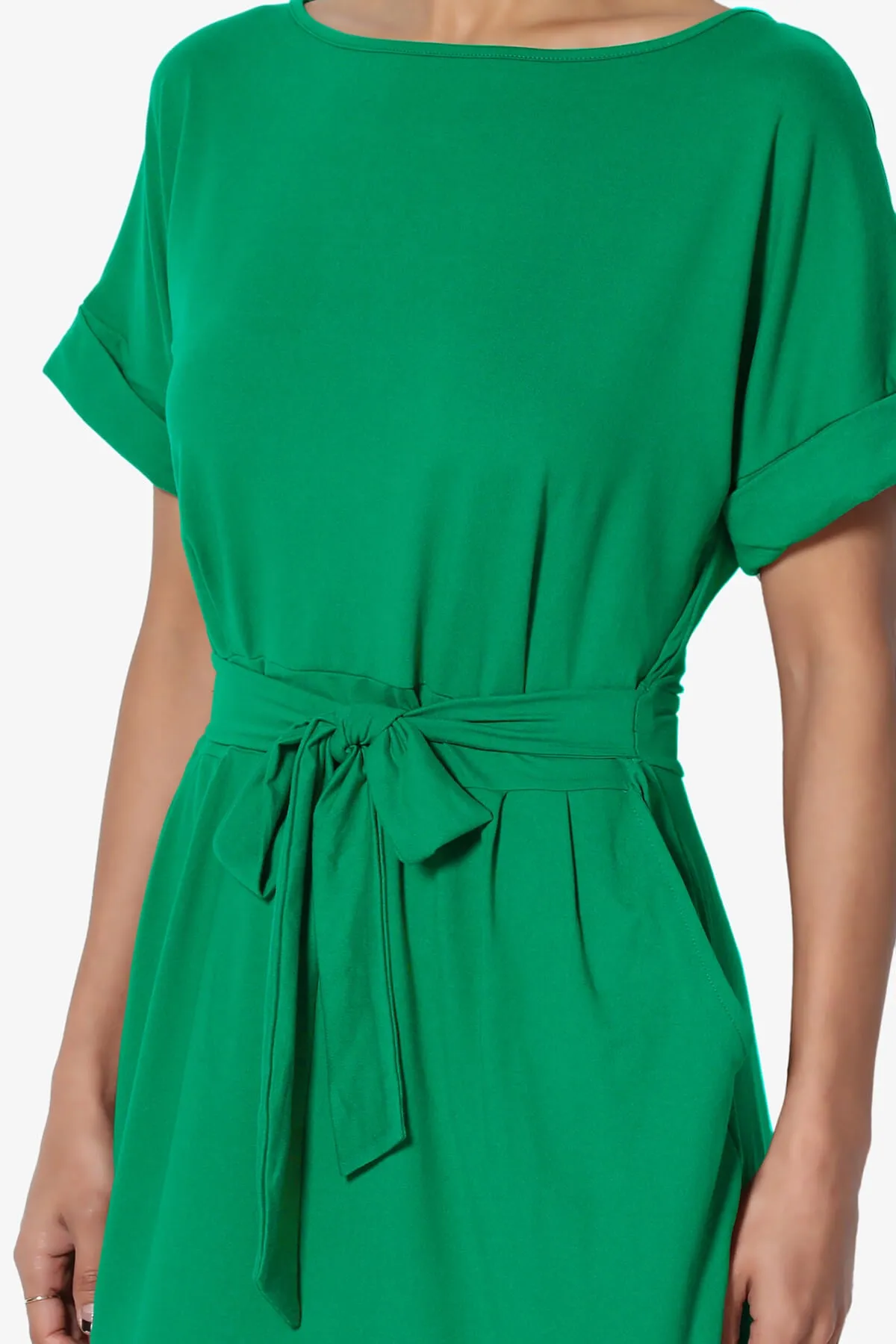 Pennie Tie Waist DTY Jersey Dress