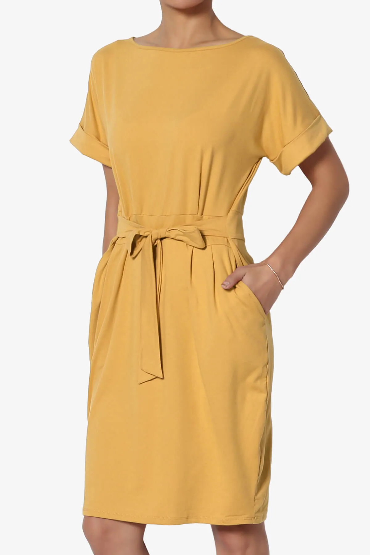 Pennie Tie Waist DTY Jersey Dress