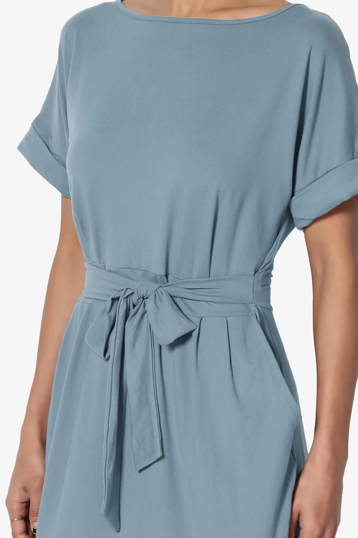 Pennie Tie Waist DTY Jersey Dress