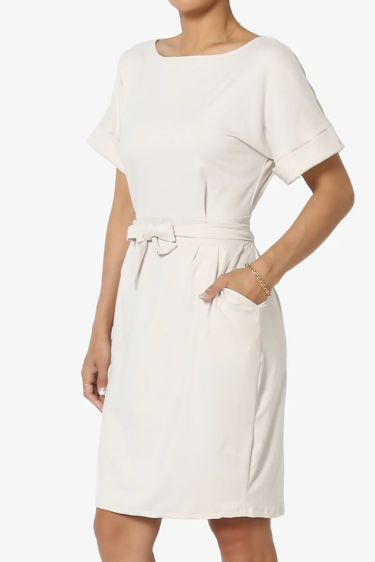 Pennie Tie Waist DTY Jersey Dress
