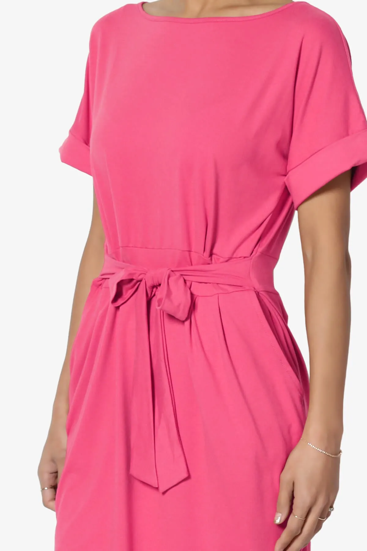 Pennie Tie Waist DTY Jersey Dress
