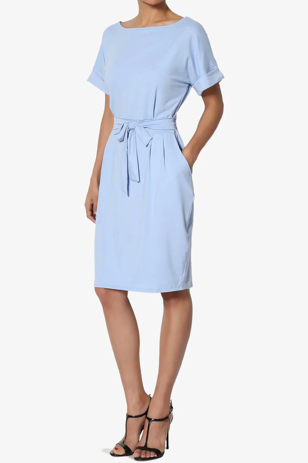 Pennie Tie Waist DTY Jersey Dress