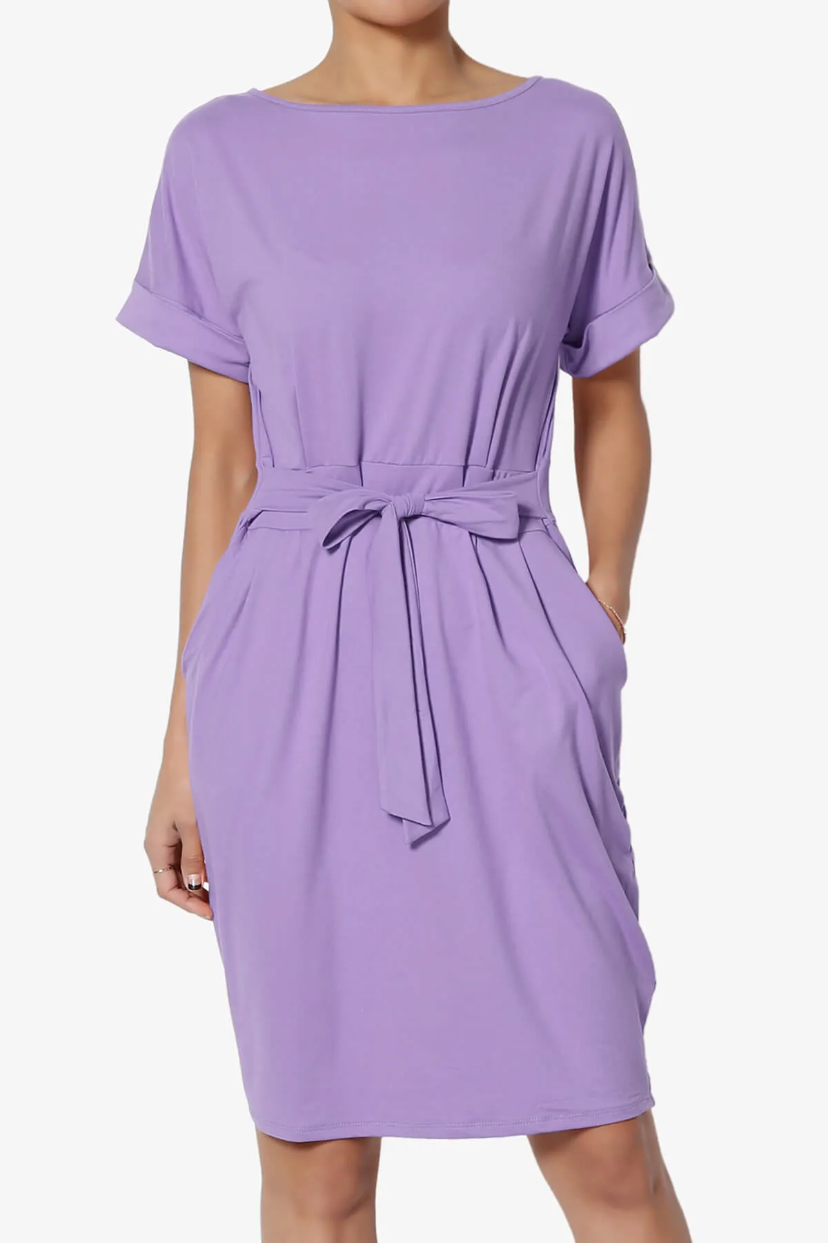 Pennie Tie Waist DTY Jersey Dress