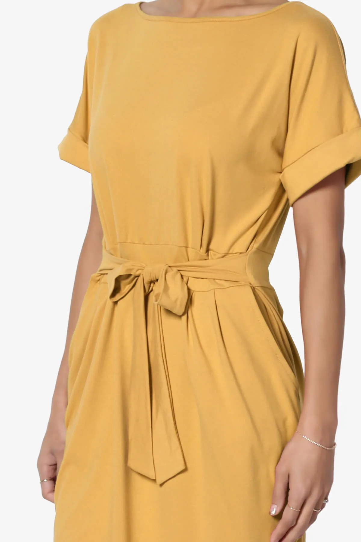 Pennie Tie Waist DTY Jersey Dress