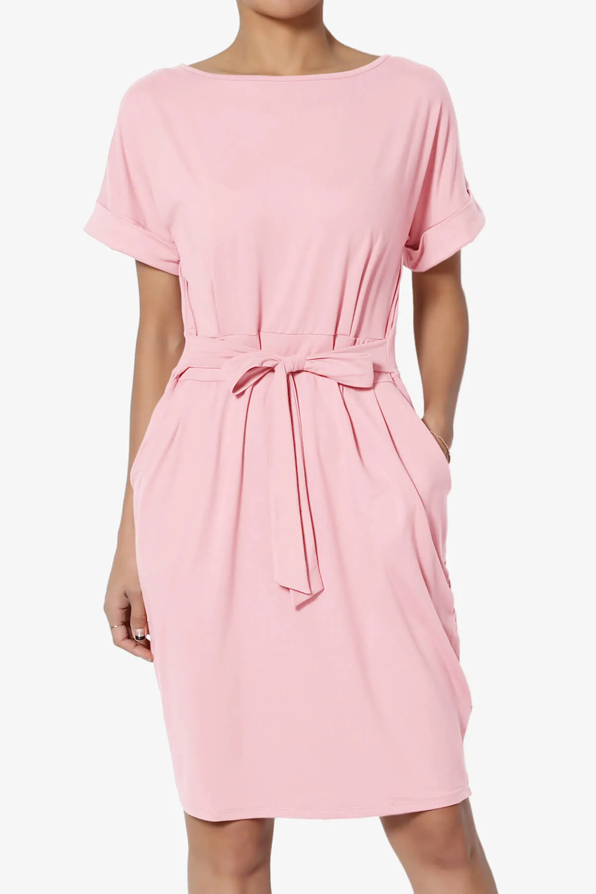 Pennie Tie Waist DTY Jersey Dress
