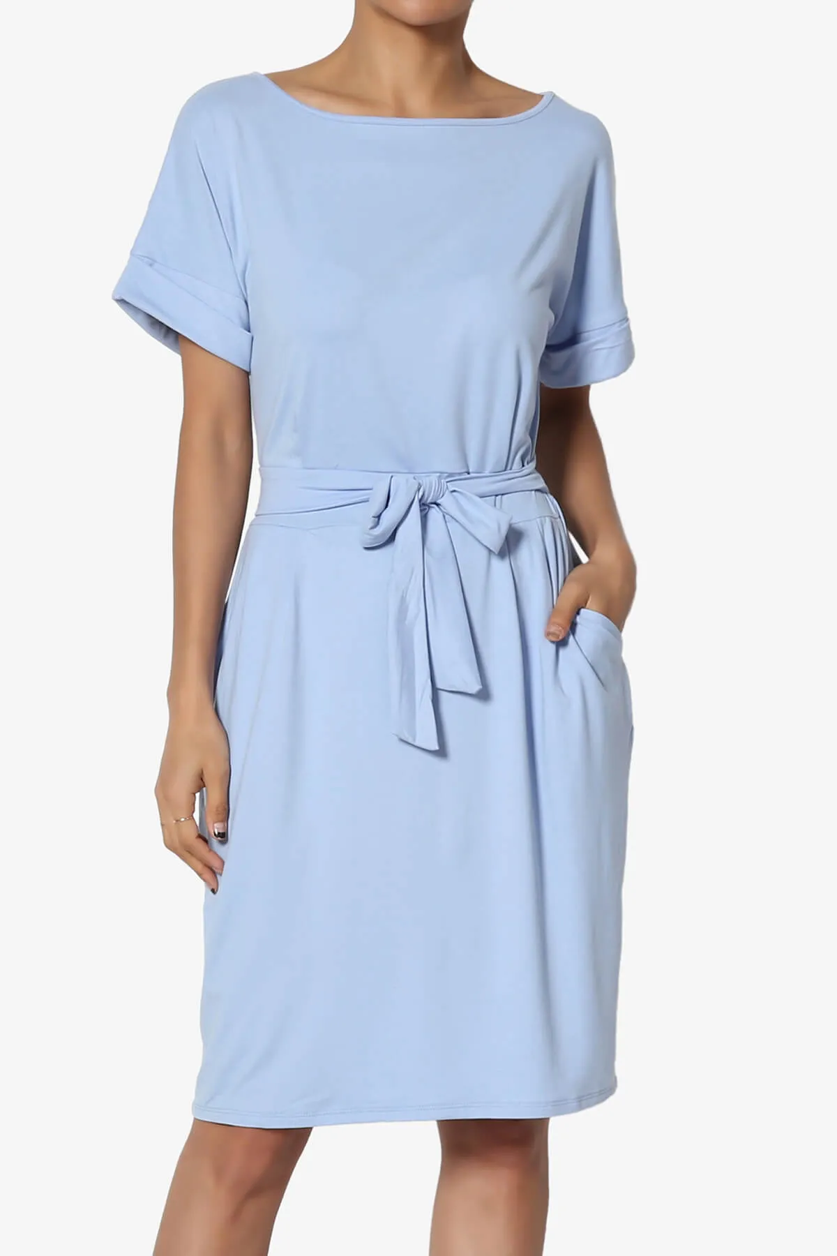 Pennie Tie Waist DTY Jersey Dress