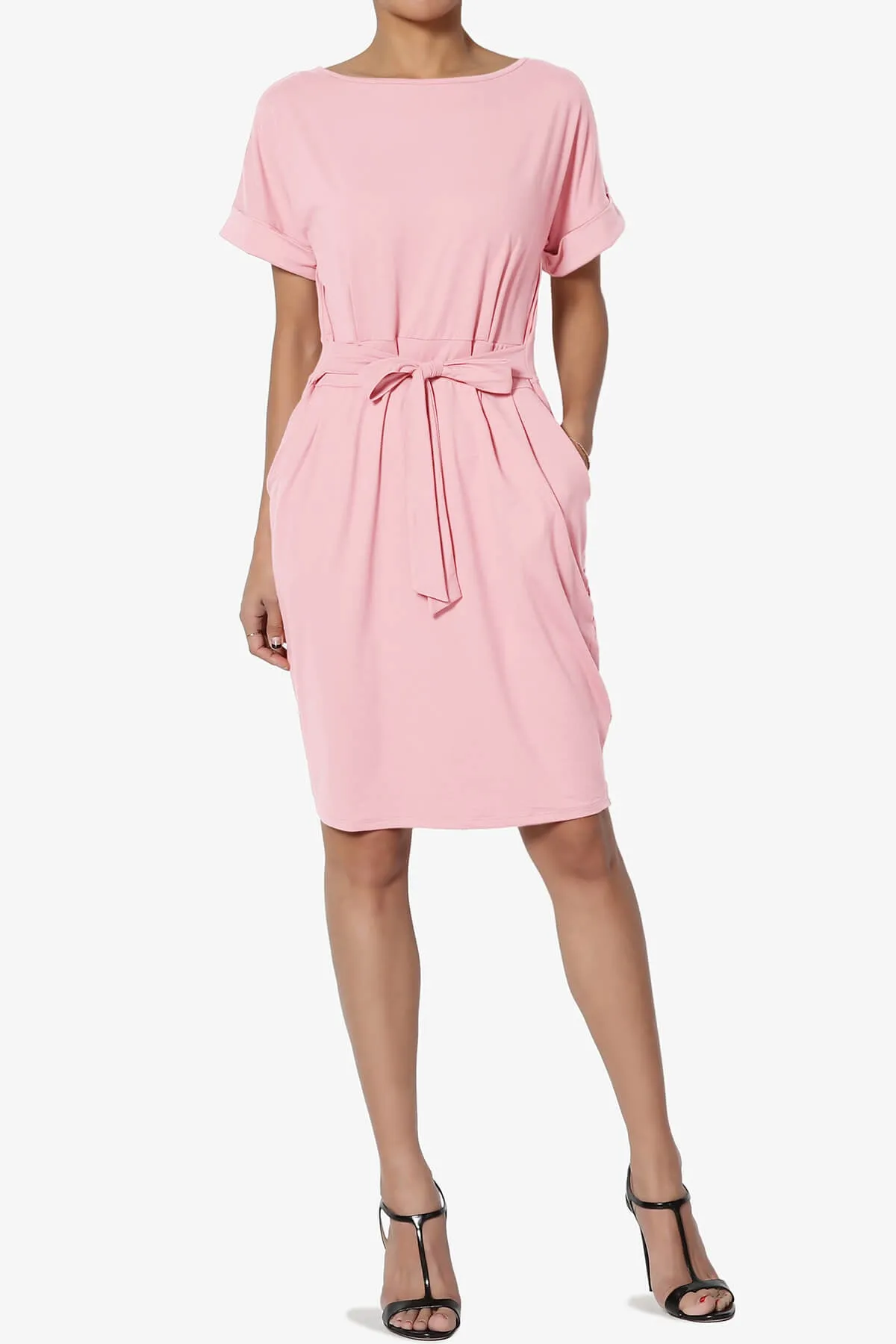 Pennie Tie Waist DTY Jersey Dress